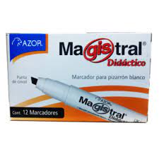 AZOR MARCADOR MAGISTRAL PARA PIZARRON COLOR NEGRO CAJA C/12 PIEZAS-301.8350NE