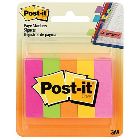 3M BANDERITAS ADHESIVAS POST-IT PAQ. CON 5 BLOCKS COLORES NEON-MT900179409