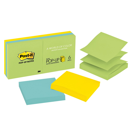 3M BLOCK POST IT SURTIDO 3X3 PULG C/6 BLOCKS C/100 HOJAS C/U 7.62CM X 7.62CM-70006847720