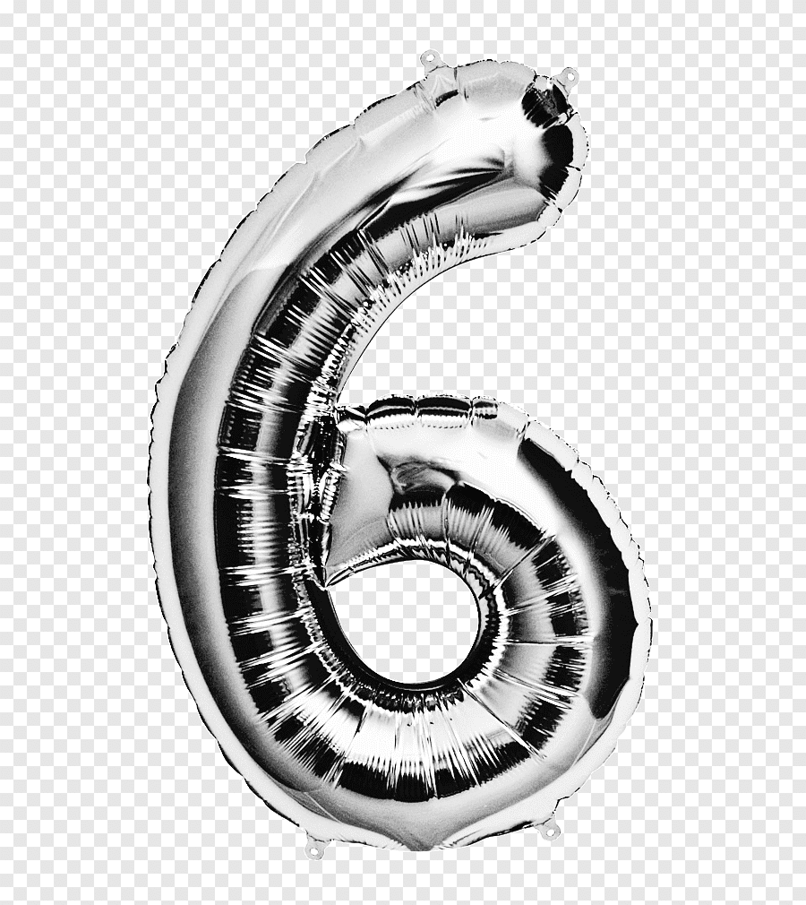 ADRILU GLOBO NUMERO "6" PLATA 14" 35 CM-629984