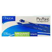 [AZO-BOL-301.6830AZ] AZOR BOLIGRAFO PIN POINT PUNTO MEDIANO 1.0 MM COLOR AZUL CAJA CON 12 PZAS-6830AZ