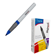 AZOR MARCADOR PERMANENTE PUNTO FINO COLOR AZUL CAJA CON 12 PIEZAS-301.30003