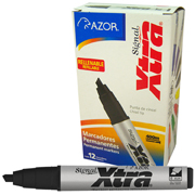 AZOR MARCADOR PERMANENTE SIGNAL XTRA CAJA CON 12 PZAS COLOR NEGRO-301.40001