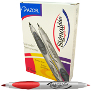 AZOR MARCADOR SIGNAL DUO ROJO CAJA CON 12 PIEZAS-301.3300RO