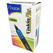 [AZO-RES-301.2600AZ] AZOR RESALTADOR FLUORESCENTE VISION PLUS COLOR AZUL CAJA CON 12 PZAS-301.2600AZ
