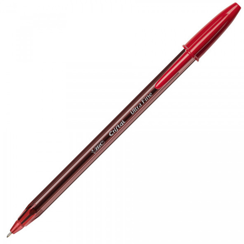 BIC BOLIGRAFO CRISTAL ROJO ULTRA FINO 0.7 MM BARRIL HUMO-070330198944