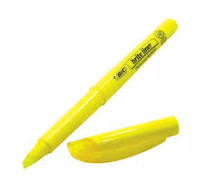 BIC MARCATEXTOS PUNTA CINCEL BRITE LINER AMARILLO