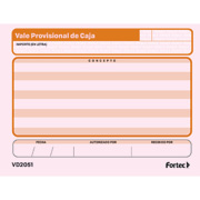 FORTEC BLOCK VALE PROVISIONAL DE CAJA CON 50 HOJAS PAQ. CON 3 BLOCKS-VD-2051