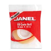 JANEL CINTA ADHESIVA TRANSPARENTE CORTE FACIL MODELO 119 18MM X 33M-1191833100