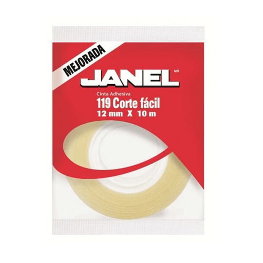 [JAN-ADS-1191210700] JANEL CINTA ADHESIVA TRANSPARENTE MODELO 119 12MM X 10M- 1191210700
