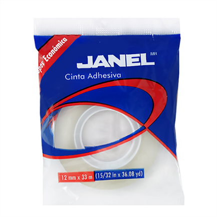 [JAN-CIN-2551233200] JANEL CINTA ADHESIVA TRANSPARENTE MODELO 255 12MM X 33M-2551233200