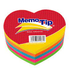 [JAN-NOT-6600303CORAZON] JANEL NOTAS ADHESIVAS MEMO TIP FORMA CORAZON (3X3) 5 COLORES NEON-6600303CORAZON