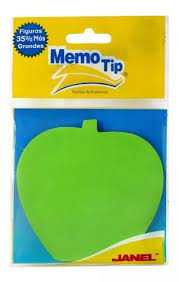 JANEL NOTAS ADHESIVAS MEMO TIP FORMA MANZANA (3X3)-6603535050MANZA