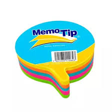 JANEL NOTAS ADHESIVAS MEMO TIP FORMA PENSAMIENTOS (3X3) 5 COLORES NEON-6600303PENSAM