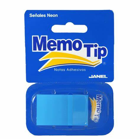 JANEL SEÑALES DE PLASTICO CON DESPACHADOR (1" X 7/8") AZUL CON 50 PZAS-6482345225