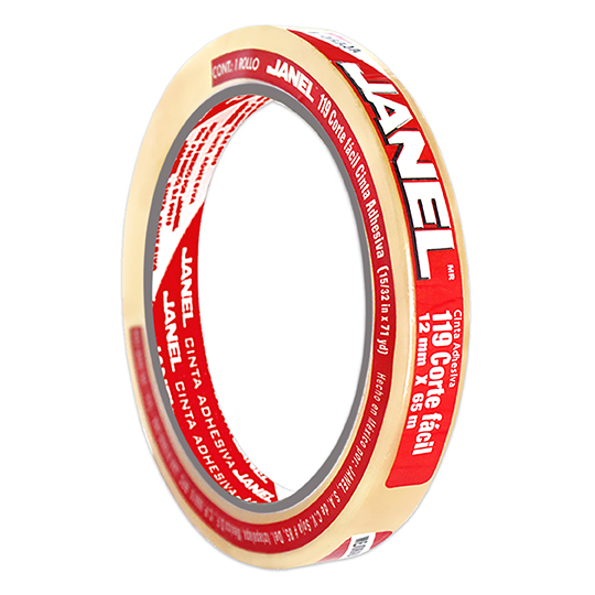 [JAN-CIN-1191265100] JANEL CINTA ADHESIVA TRANSPARENTE CORTE FACIL MODELO 119 12MM X 65M-1191265100 (copia)
