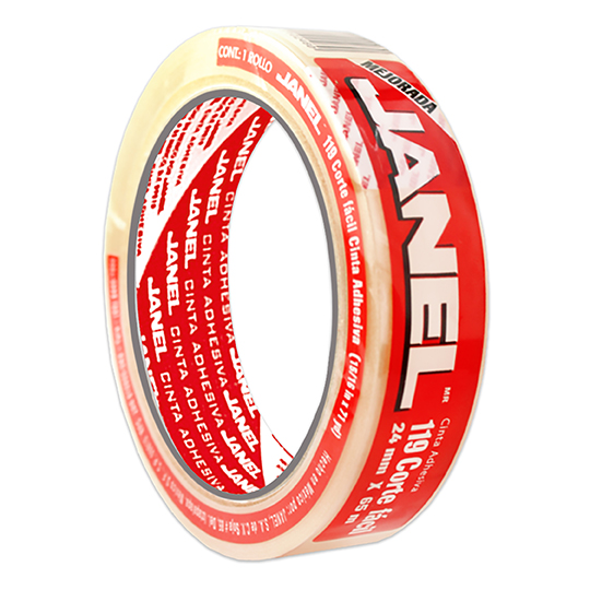 JANEL CINTA ADHESIVA TRANSPARENTE CORTE FACIL MODELO 119 24MM X 65M-1192465100