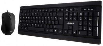 [ACT-KIT-AC936354] ACTECK KIT CREATOR PLUS MK465  TECLADO Y MOUSE INALAMBRICO ERGONOMICO  MULTIFUNCION  WIN MAC IOS ANDROID OPTICO  1200 DPI 3 BOTONES NEGRO