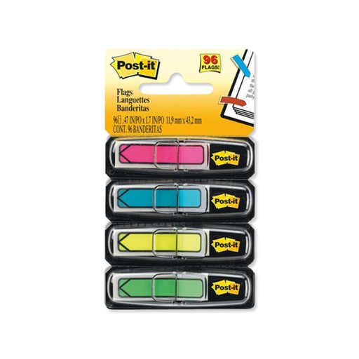 [3M-BAN-70071351384] 3M BANDERITAS ADHESIVAS TIPO FLECHA POST-IT 4 COLORES CON 96 HOJAS-70071351384