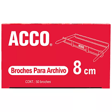 [ACC-BRO-P1580] ACCO BROCHE DE 8CM PARA 300 HOJAS CAJA CON 50 PZAS-P1580