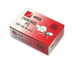 [ACC-CHI-P2629] ACCO CHINCHE METALICA  # 2 CAJA CON 100 PZAS-P2629