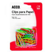 [ACC-CLI-P6130] ACCO CLIP REGULAR COLORES SURTIDOS CAJA CON 100 PZAS-P6130