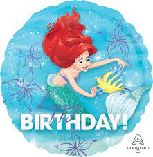 [ADR-GLO-339353] ADRILU GLOBO ARIEL LA SIRENITA HAPPY BIRTHDAY COLR AZUL TAMAÑO CHICO-339353