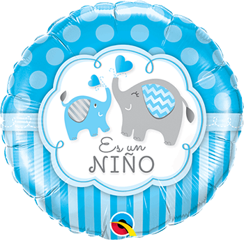 [ADR-GLO-451079] ADRILU GLOBO ITS A BOY ELEFANTES COLOR AZUL TAMAÑO MEDIANO-451079