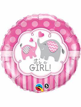 [ADR-GLO-451048] ADRILU GLOBO ITS A GIRL ELEFANTES COLOR ROSA TAMAÑO MEDIANO-451048