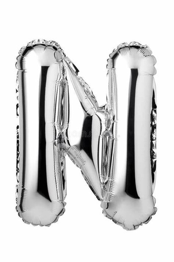 [ADR-GLO-361489] ADRILU GLOBO LETRA "N" PLATA 14" 35 CM-361489