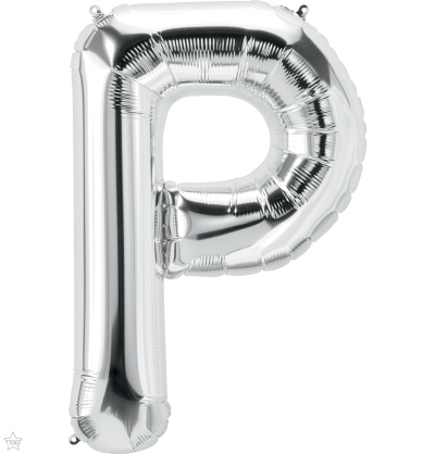 [ADR-GLO-361519] ADRILU GLOBO LETRA "P" PLATA 14" 35 CM-361519