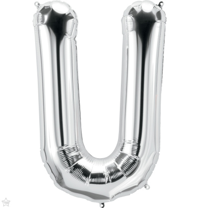 [ADR-GLO-361564] ADRILU GLOBO LETRA "U" PLATA 14" 35 CM-361564