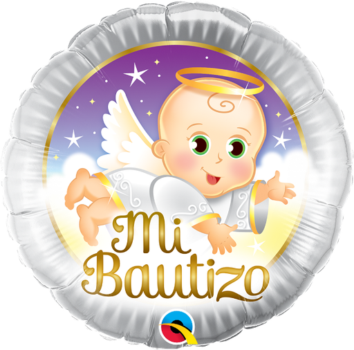 [ADR-GLO-572842] ADRILU GLOBO MI BAUTIZO BEBE PLATEADO TAMAÑO MEDIANO-572842