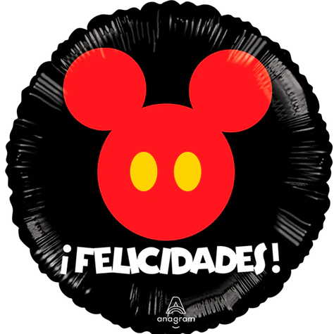 [ADR-GLO-390687] ADRILU GLOBO MICKEY MOUSE NEGRO CON ROJO TAMAÑO MEDIANO-390687
