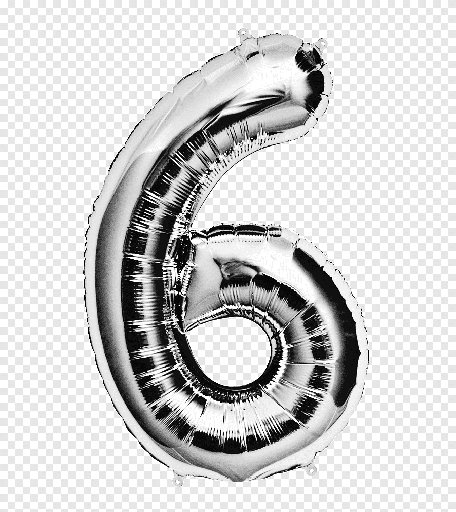 [ADR-GLO-629984] ADRILU GLOBO NUMERO "6" PLATA 14" 35 CM-629984