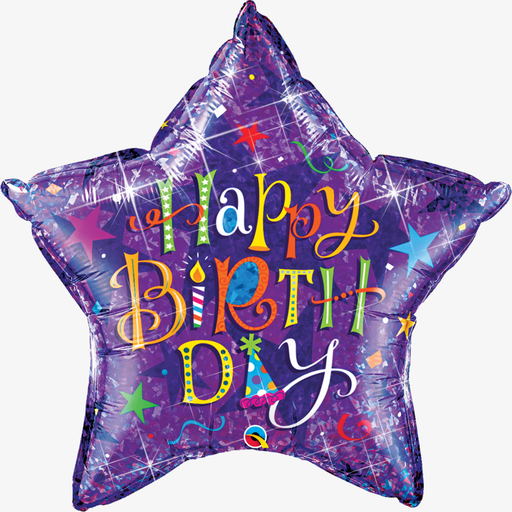 [ADR-GLO-353557] ADRILU GLOBO SILUETA ESTRELLA MORADA HAPPY BIRTHDAY TAMAÑO EXTRA GRANDE-353557