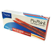 [AZO-BOL-301.6810RO] AZOR BOLIGRAFO PIN POINT PUNTO FINO 0.7 MM COLOR ROJO CAJA CON 12 PZAS-6810RO