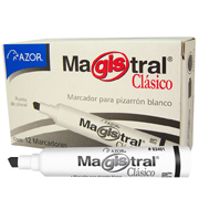 AZOR MARCADOR MAGISTRAL PARA PIZARRON COLOR NEGRO CAJA CON 12 PIEZAS-301.83401