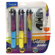 [AZO-MAR-301.22326NVA] AZOR MARCADOR PARA VIDRIO BLISTER CON 3 PZAS AMARILLO VIOLETA Y AZUL-301.22326NVA