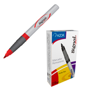 [AZO-MAR-301.30002] AZOR MARCADOR PERMANENTE PUNTO FINO COLOR ROJO CAJA CON 12 PZAS-301.30002