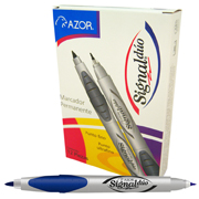 [AZO-MAR-301.3300AZ] AZOR MARCADOR SIGNAL DUO AZUL CAJA CON 12 PIEZAS-301.3300AZ