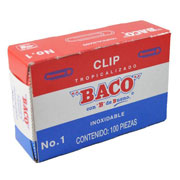 [BAC-CLI-CL003] BACO CLIP TROPICALIZADO NO. 1 CAJA CON 100 PZAS-CL003