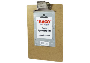 [BAC-TAB-TB002] BACO TABLA CON BROCHE METALICO DE FIBRACEL TAMAÑO CARTA-TB002