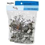 [BAR-BRO-CAI501] BARRILITO BROCHE PARA GAFETE CON CAIMAN BOLSA CON 100 PZAS-CAI501