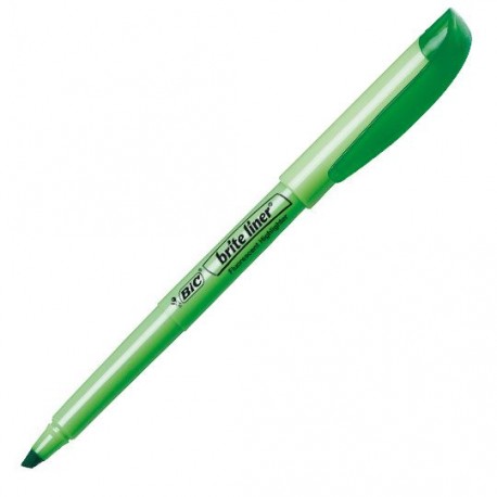 [BIC-RES-BLR12VEPZ] BIC RESALTADOR BRITE LINER GRIP VERDE MARKING BL-12 PUNTA CINCEL-BLR12VE