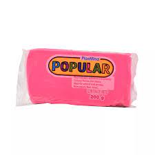 [CLM-PLA-190RSM] COLORIM POPULAR PLASTILINA EN BARRA 190 200G FLUORESCENTE ROSA MEXICANO-190RSM