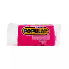 [CLM-PLA-220MAGEN] COLORIM POPULAR PLASTILINA EN BARRA 220 200G FLUORESCENTE MAGENTA-220MAGEN