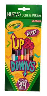 [CRA-COL-686148] CRAYOLA COLORES LAPICES DE COLOR DUALES UP-DOWNS CAJA CON 12  PZAS.-68-6148-7501058261786