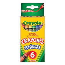 [CRA-CRA-523006] CRAYOLA CRAYONES ESTANDAR 9.21 CM X.7.9 CM CAJA CON 6 PZAS-52-3006-7501058201003