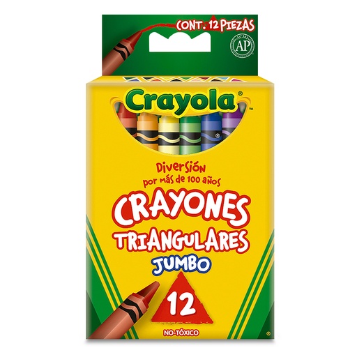 [CRA-CRA-524312] CRAYOLA CRAYONES TRIANGULARES CAJA CON 12 PZAS.-52-4312-7501058243126